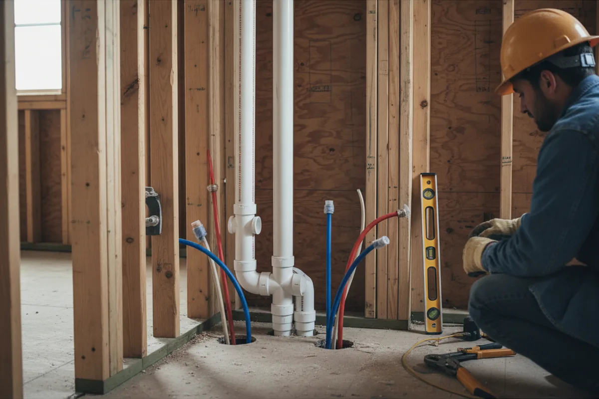 Drain and supply rough-in during Toilet Repair and Installation in Von Ormy